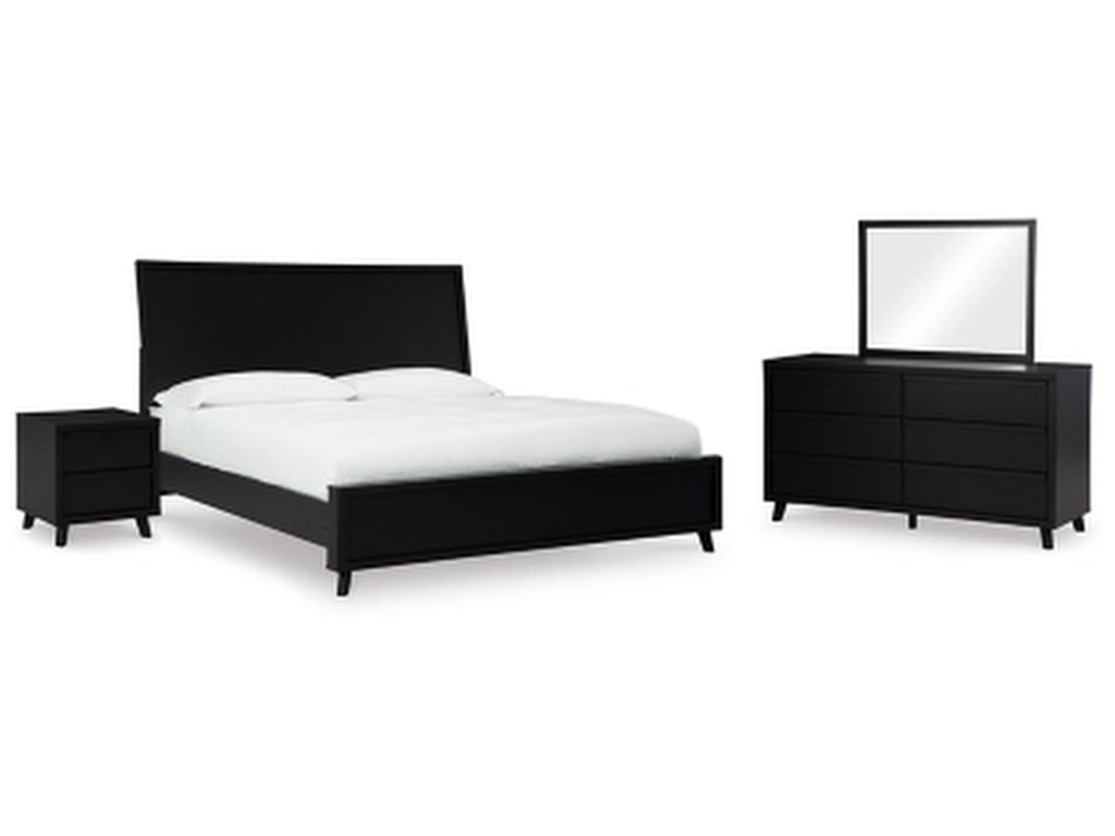Danziar King Panel Bed, Dresser, Mirror and Nightstand - primary view