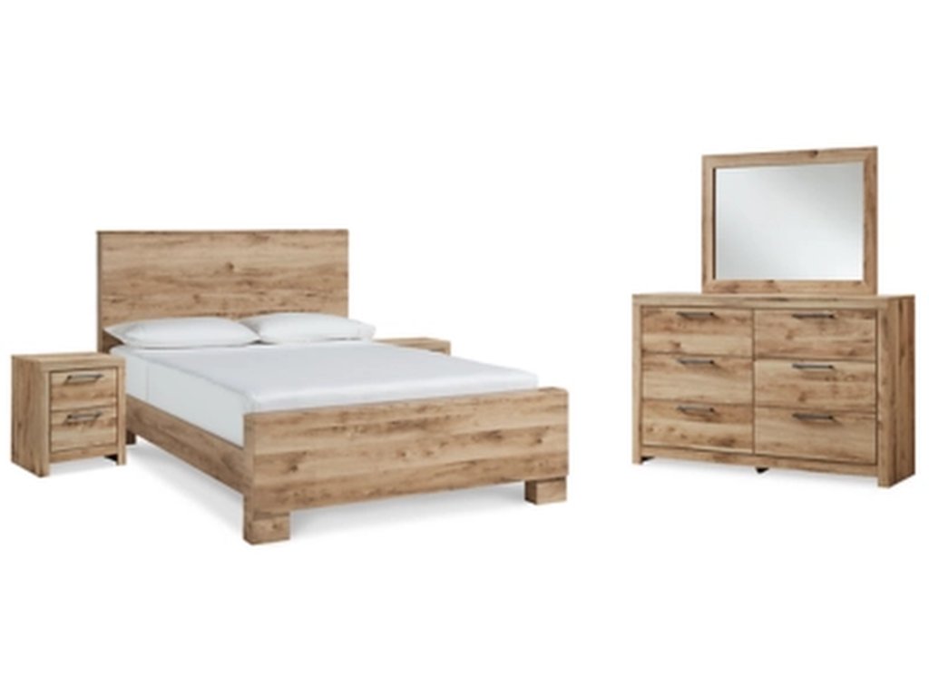 Hyanna King Panel Bed, Dresser, Mirror and 2 Nightstands - primary view