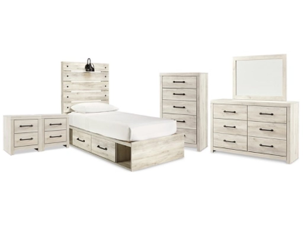 Cambeck Twin Panel Bed with Storage, Dresser, Mirror, Chest and 2 Nightstands - primary view