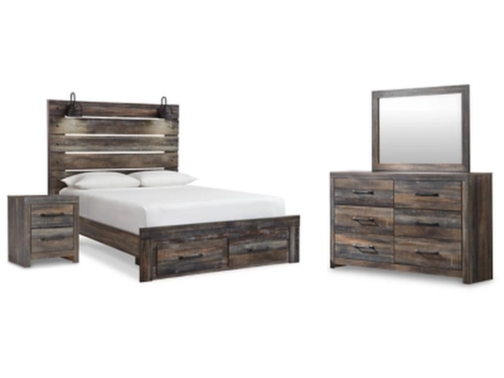 Drystan Queen Panel Storage Bed, Dresser, Mirror and Nightstand - primary view