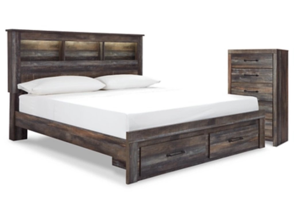 Drystan King Bookcase Storage Bed and Chest - primary view