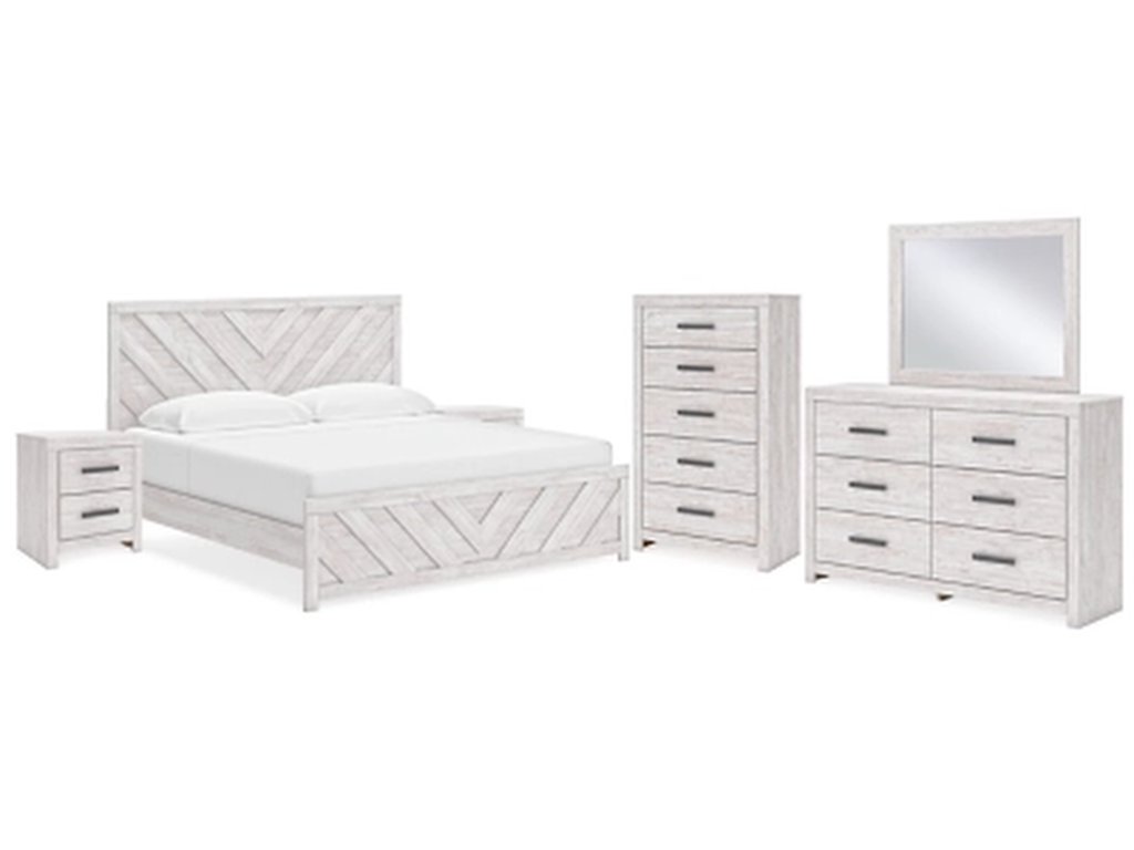 Cayboni King Panel Bed, Dresser, Mirror, Chest and 2 Nightstands - primary view