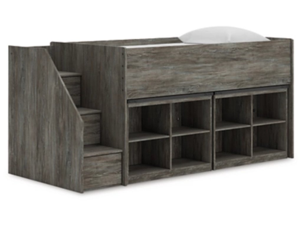 Frandern Twin Loft Bed with Bookcase Storage - primary view