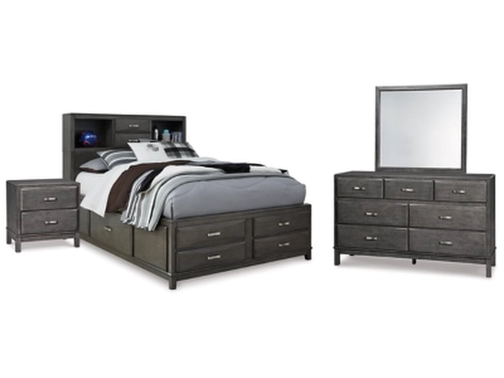 Caitbrook Full Storage Bed, Dresser, Mirror and Nightstand - primary view