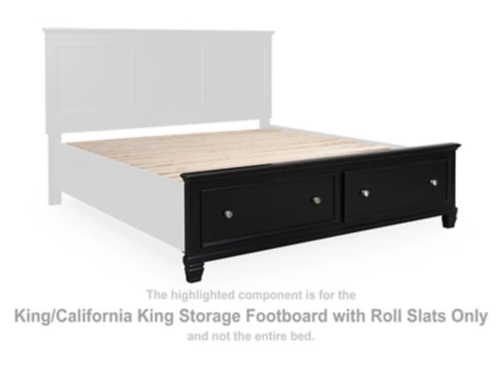 Lanolee King/California King Storage Footboard with Roll Slats