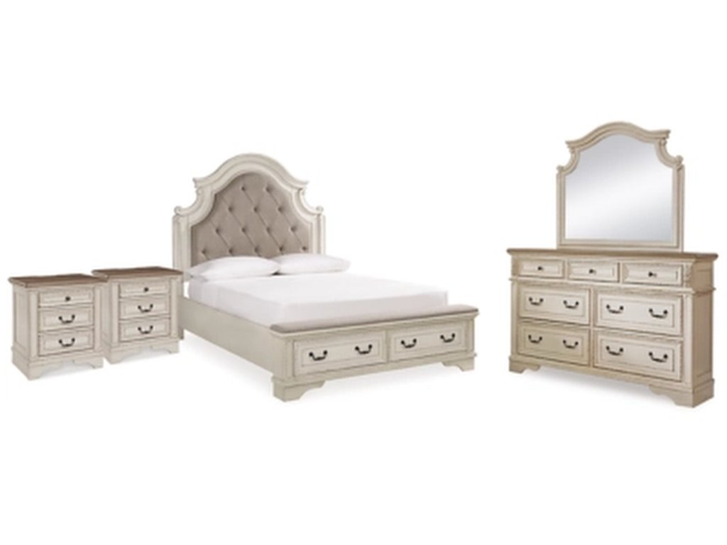 Realyn Queen Panel Bed, Dresser, Mirror and 2 Nightstands - primary view