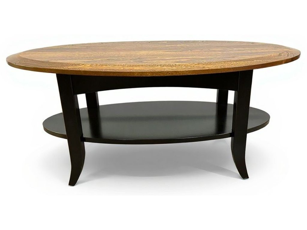 Custom Christy Oval Coffee Table w/ Shelf