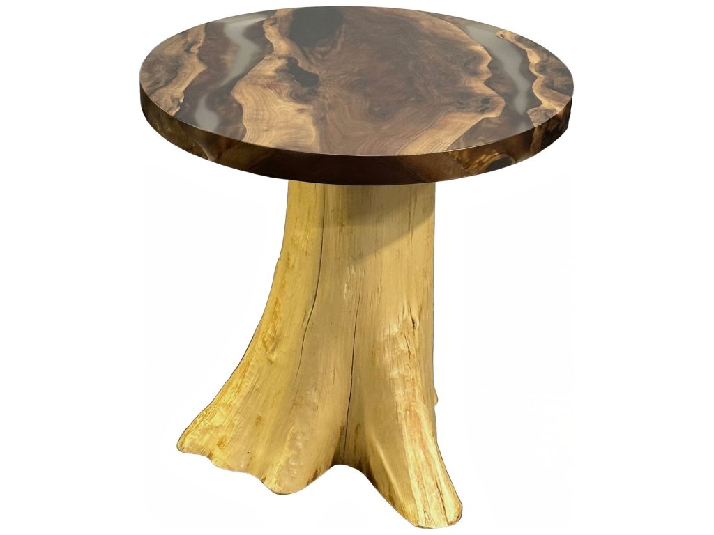 Round Epoxy End Table