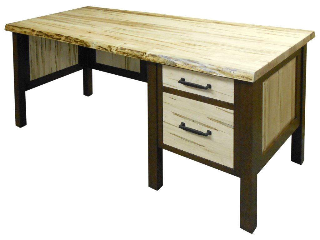 Custom Live Edge Desk with File Drawer