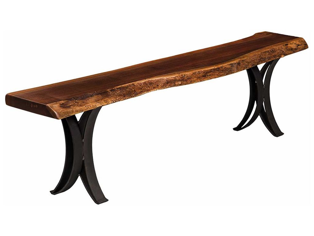 Live Edge Bench with Double Curved Base
