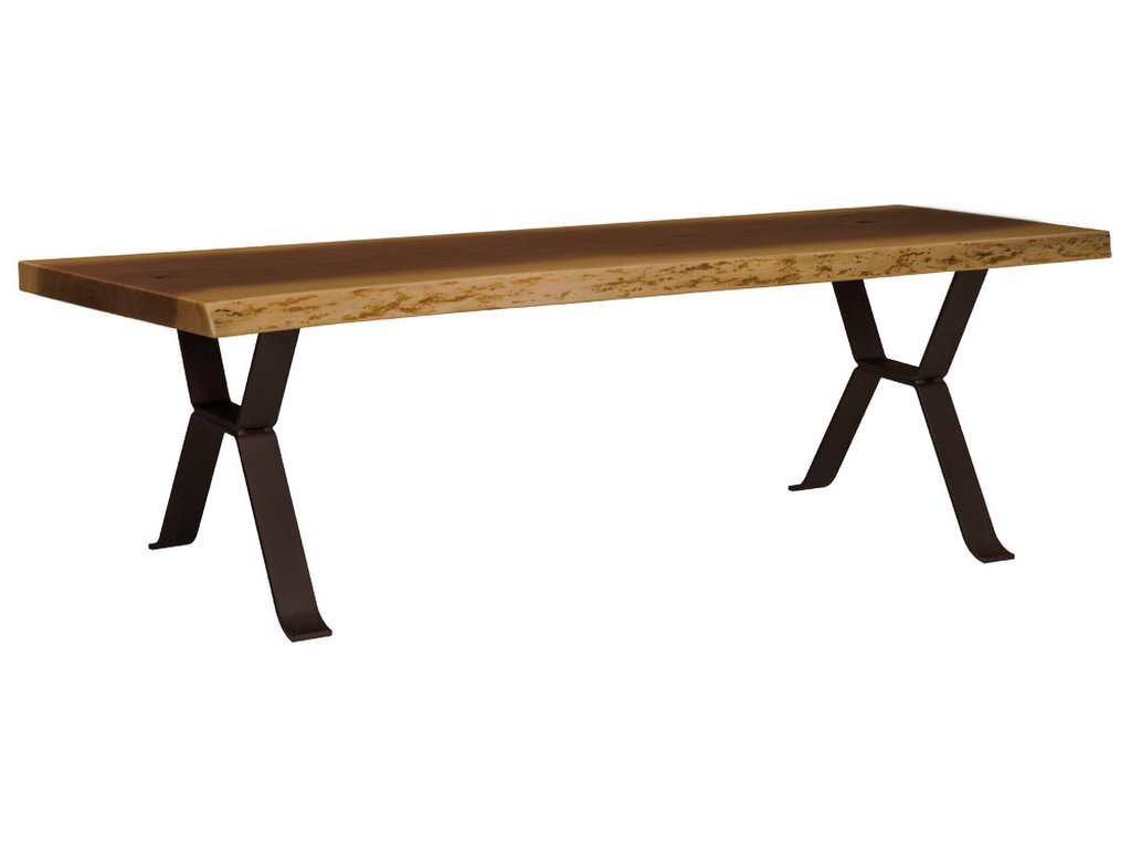 Live Edge Bench with Inverse Base