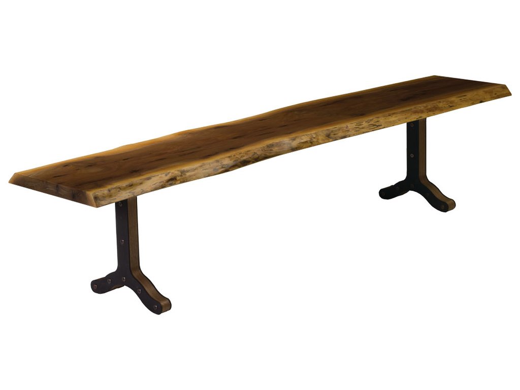 Live Edge Bench with Strada Base