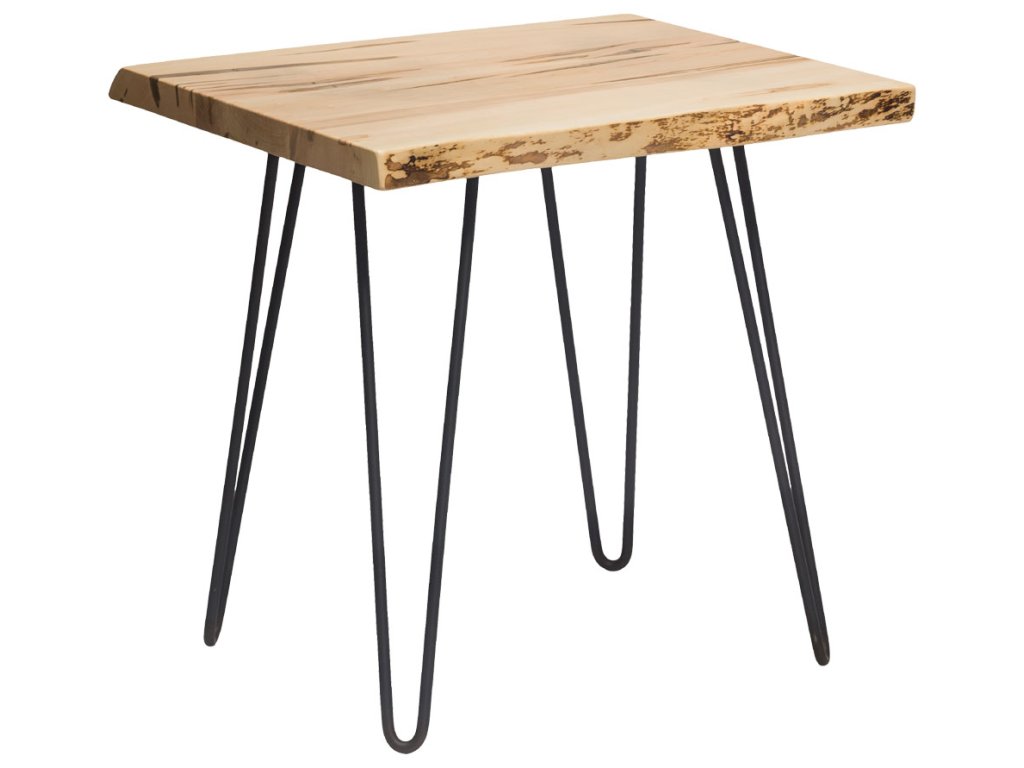 Live Edge Hairpin End Table