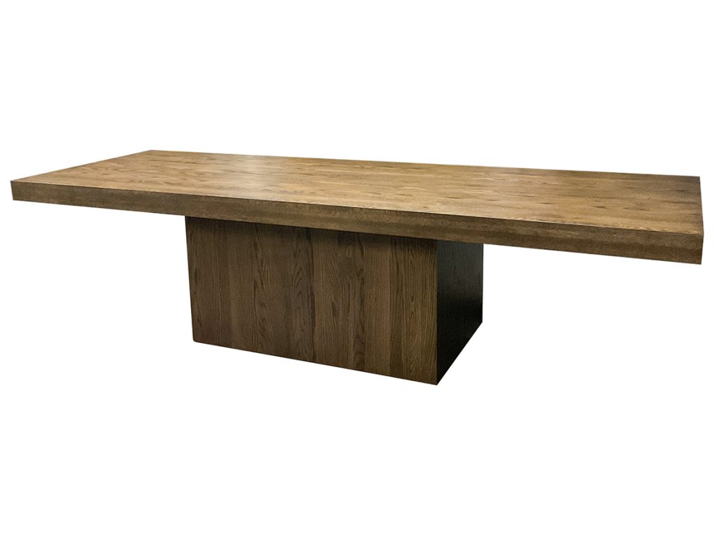 Rectangular Wood Pedestal Dining Table