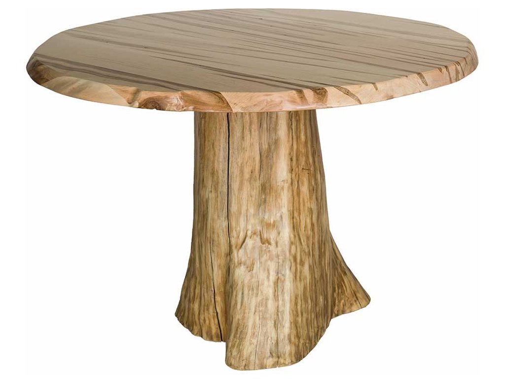 Faux Live Edge Round Stump Table