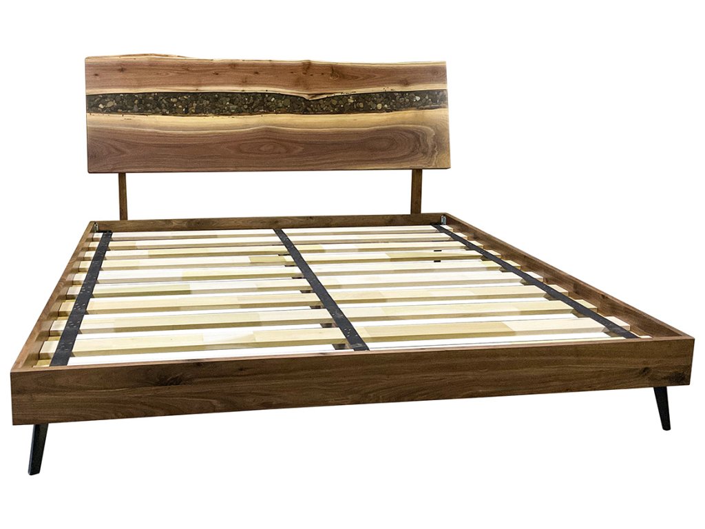 Live Edge River Rock Headboard
