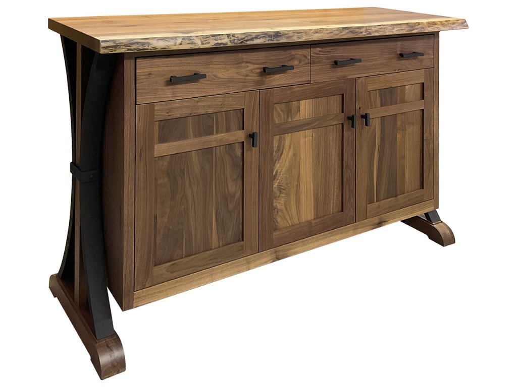 Custom Live Edge Server with Buckle Base