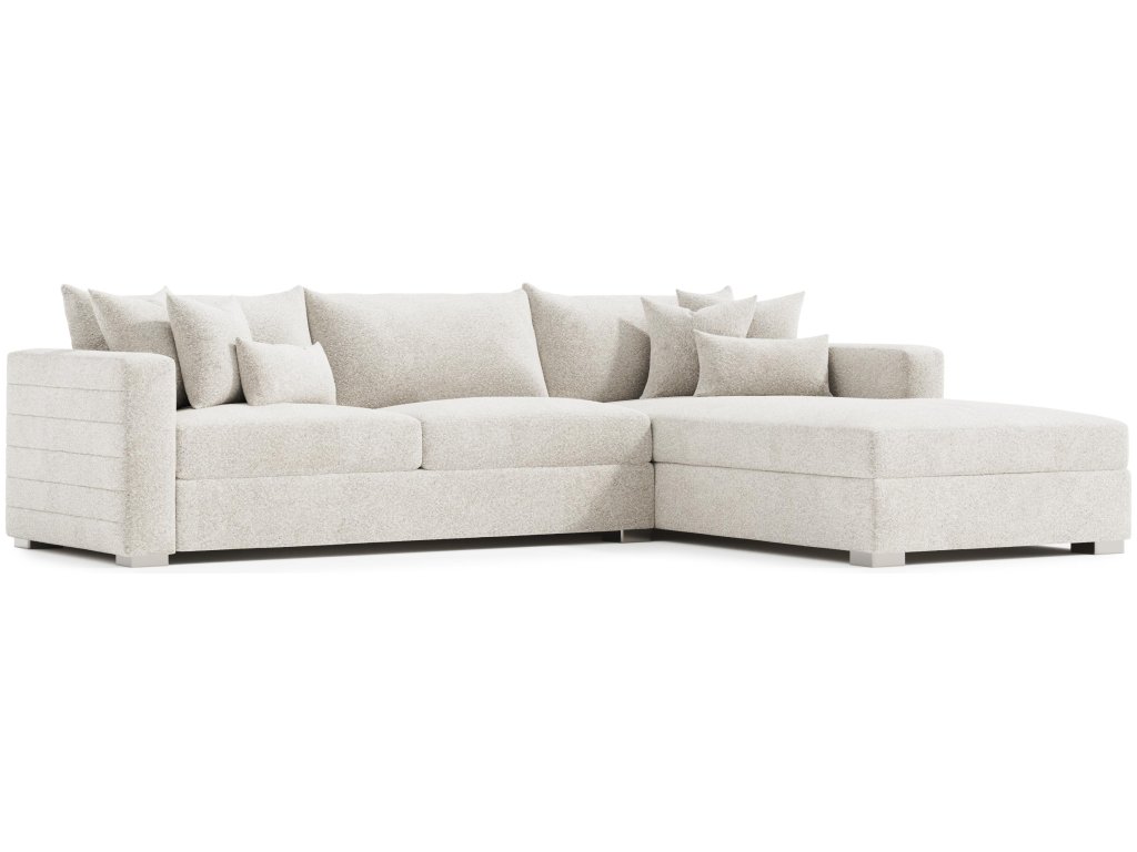 Helena Fabric Sectional Metal Foot