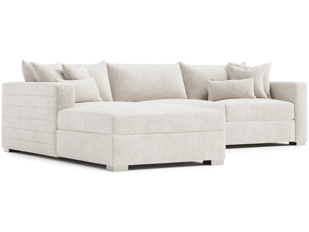 Helena Fabric Sectional Metal Foot
