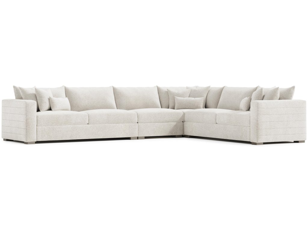 Helena Fabric Sectional Wood Foot