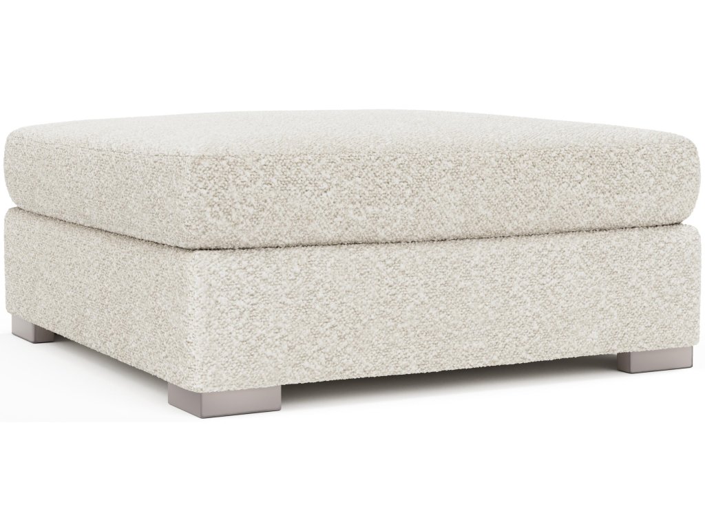 Helena Fabric Bumper Ottoman Metal Foot