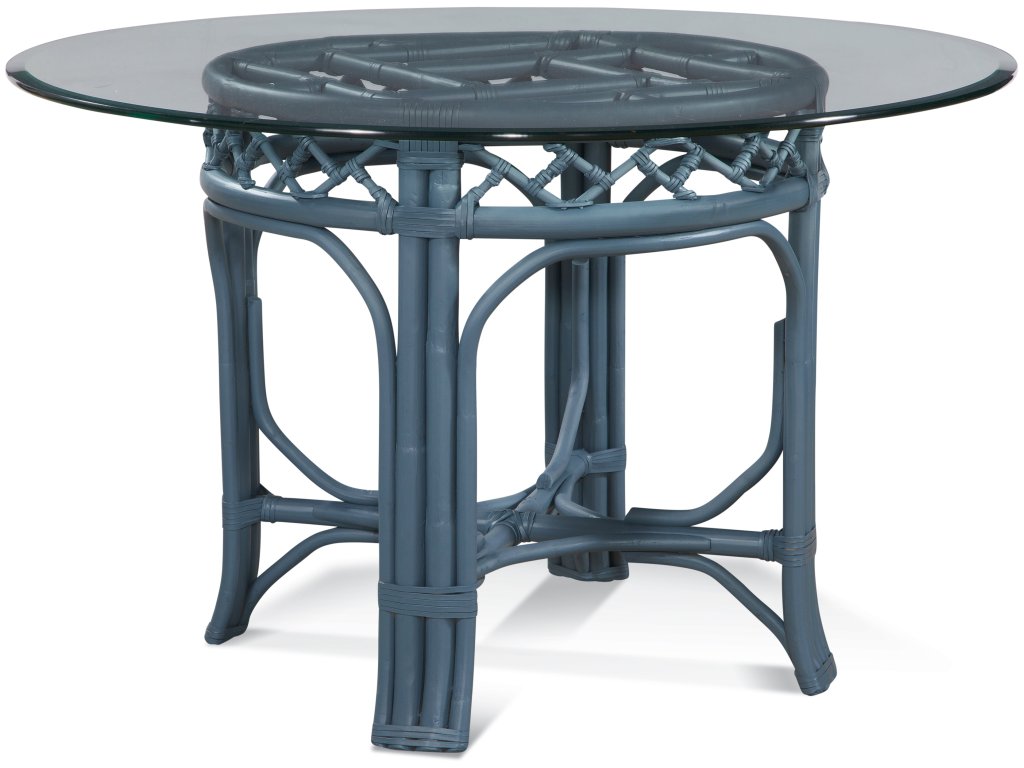 Chippendale 48" Round Glass Top Dining Table