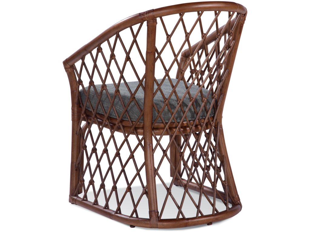 Tropical Occasional Chair with Upholstered Seat - Alternative View