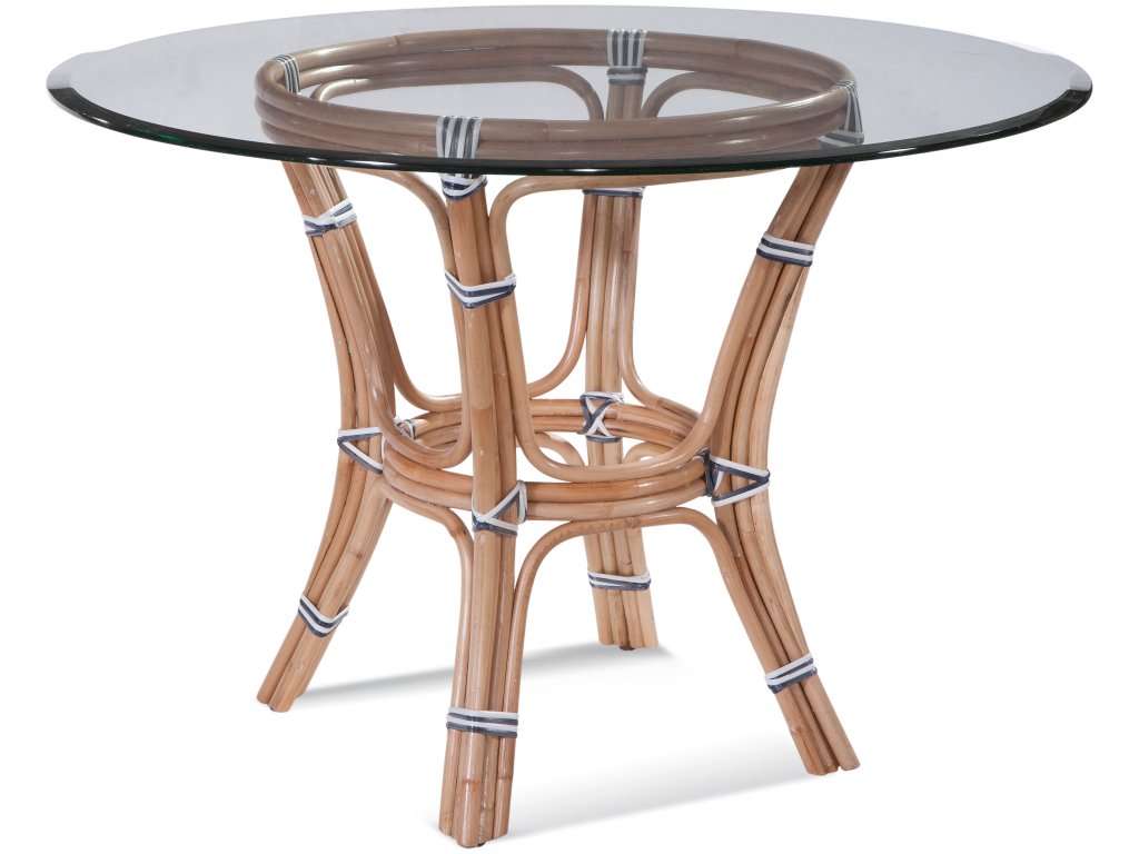 Pier Point 48" Round Glass Top Dining Table