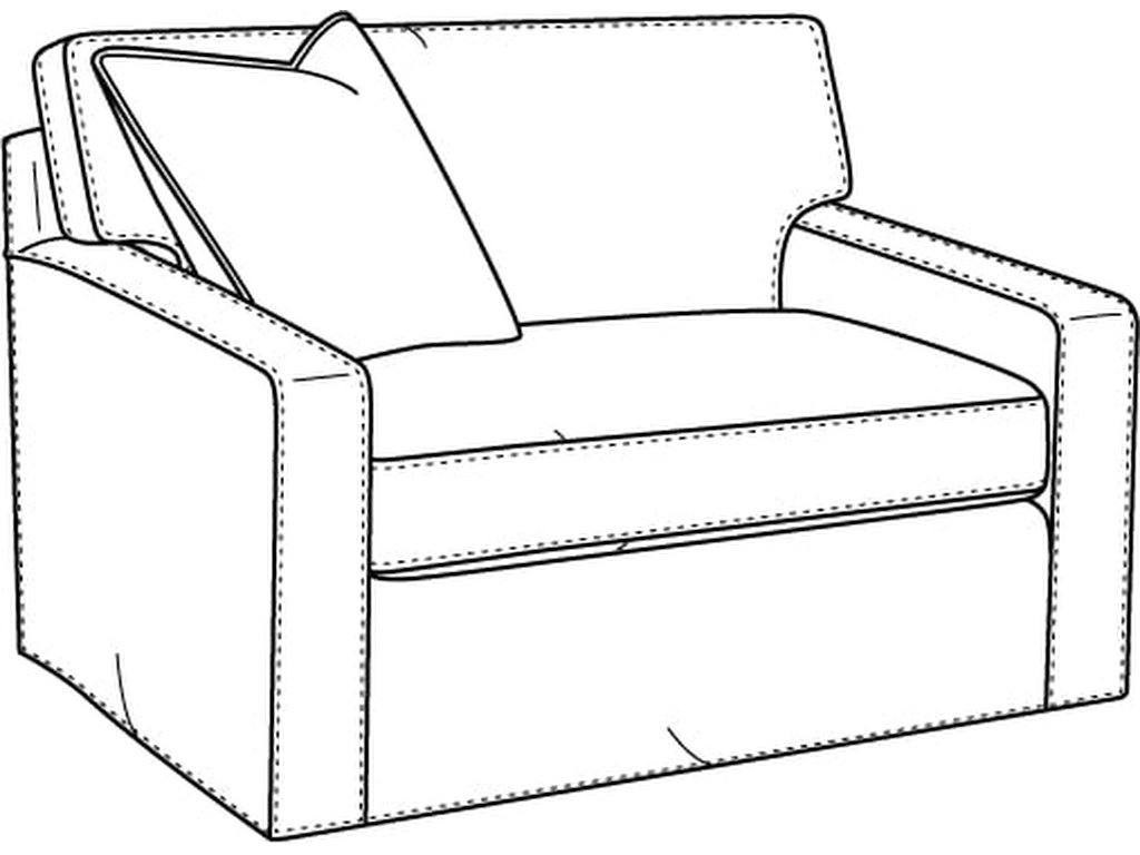 Gramercy Park 52" Twin Sleeper Chair with Slipcover