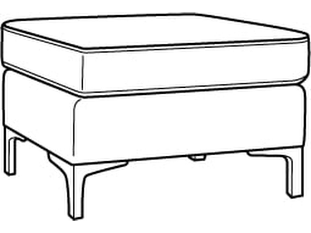 Lenox Ottoman with Metal Legs