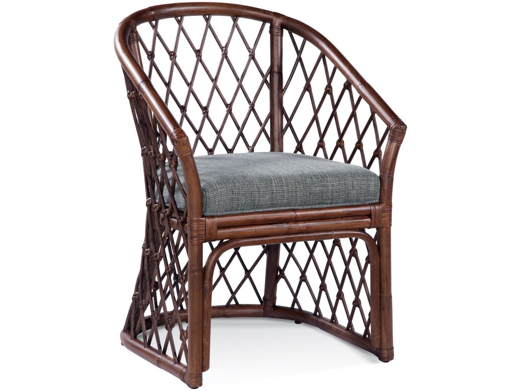 Tropical Occasional Chair with Upholstered Seat