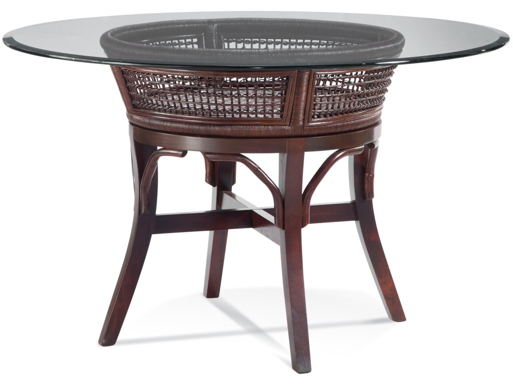 Boone 60" Round Glass Top Dining Table