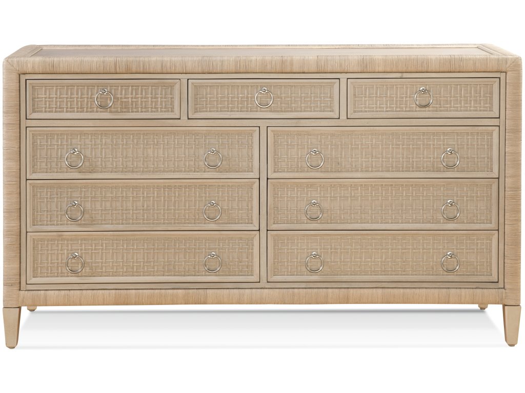 Naples Nine Drawer Rattan Dresser