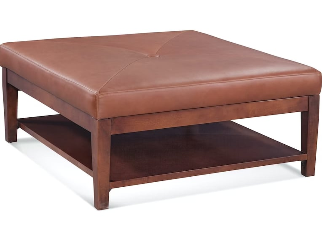 Hammond Cocktail Ottoman with Miter Top in Leather