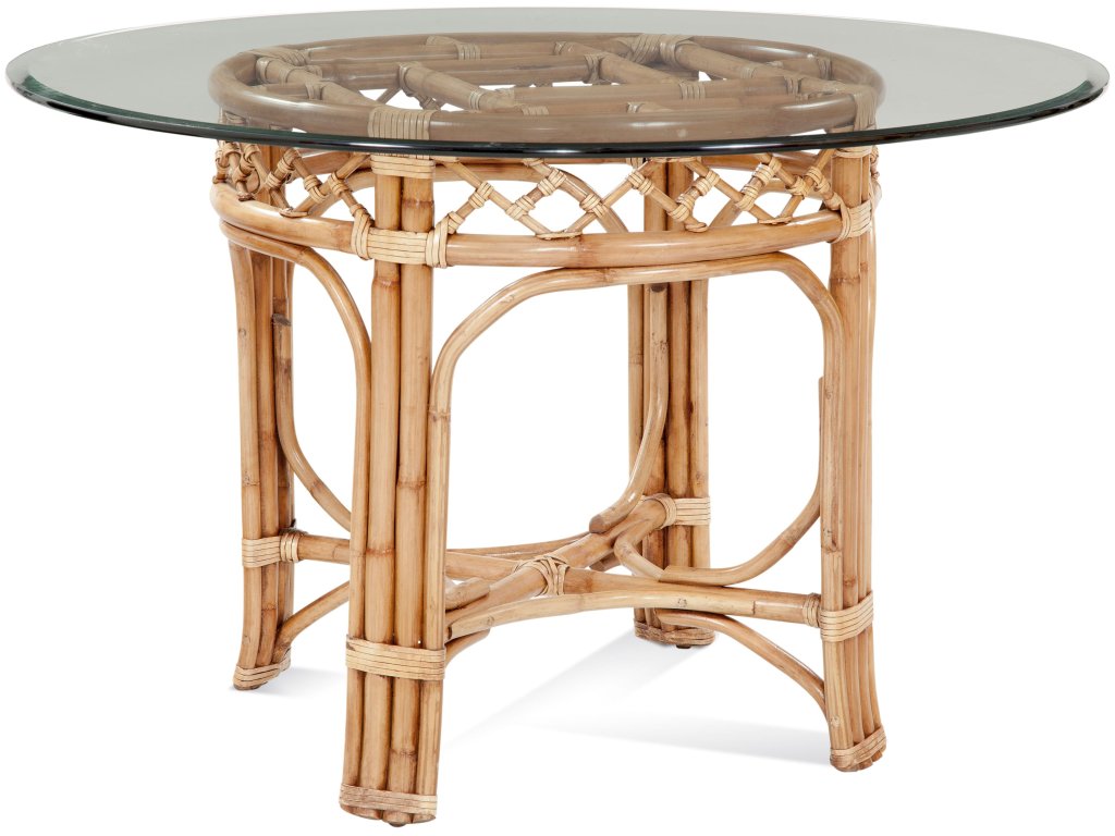 Chippendale 48" Round Glass Top Dining Table