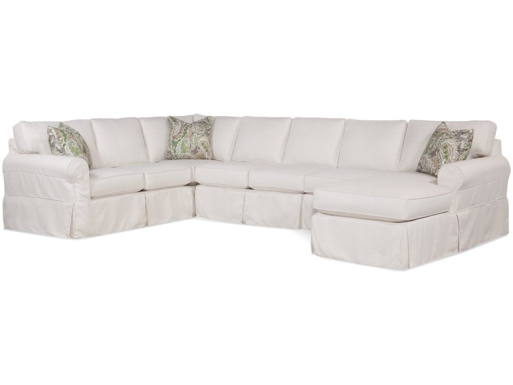 Bedford 4-Piece Chaise Sectional with Slipcover