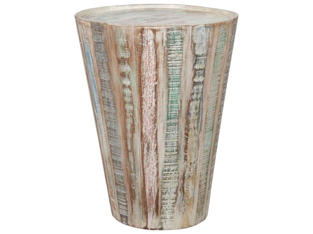 Round Lamp Table in Recycled