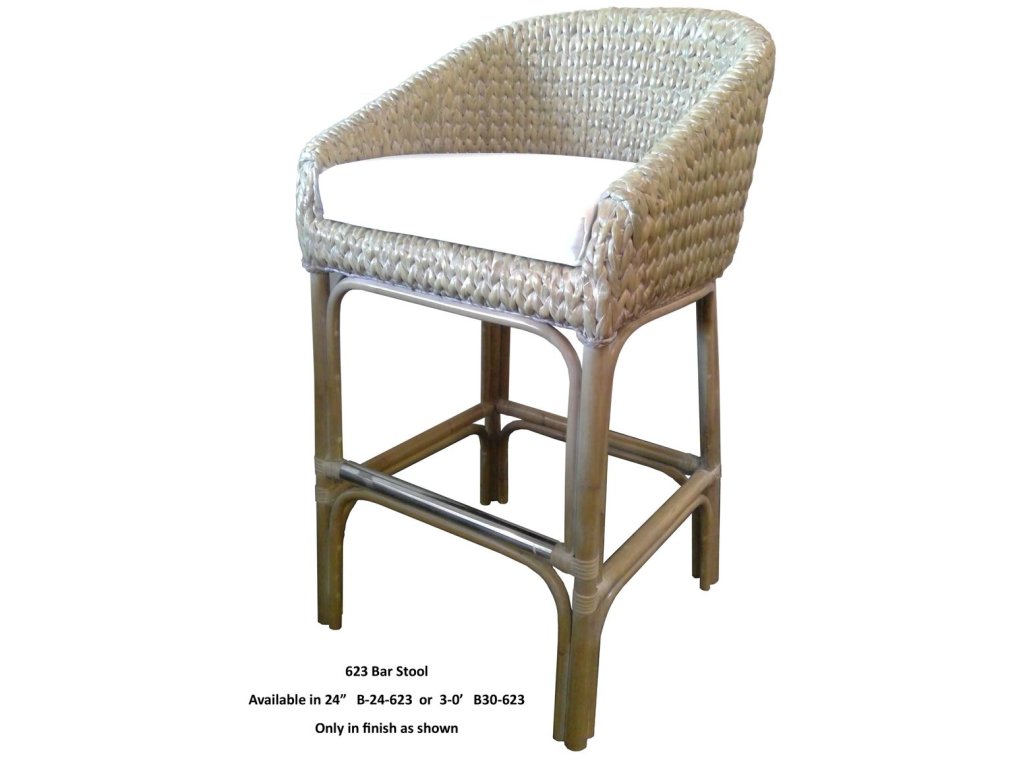 24inch Barstool in Grey Seagrass