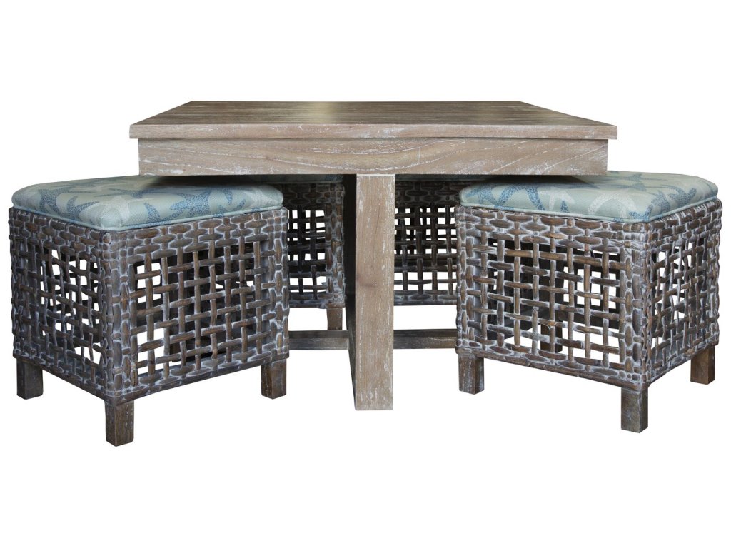 Hassock Table with Cushion in Vintage Smoke