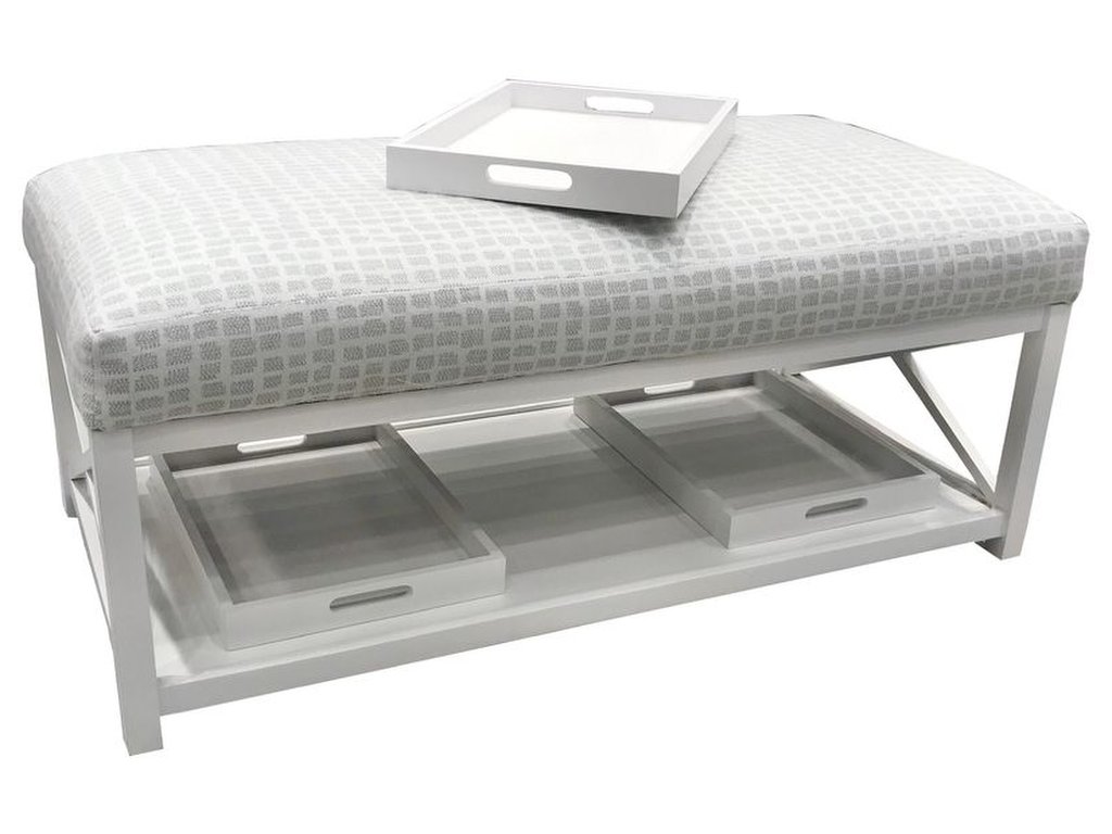 Cocktail Ottoman with Cushion in Calypso