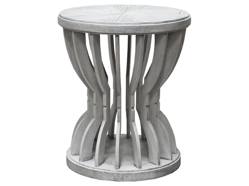 Lamp Table in Distressed White