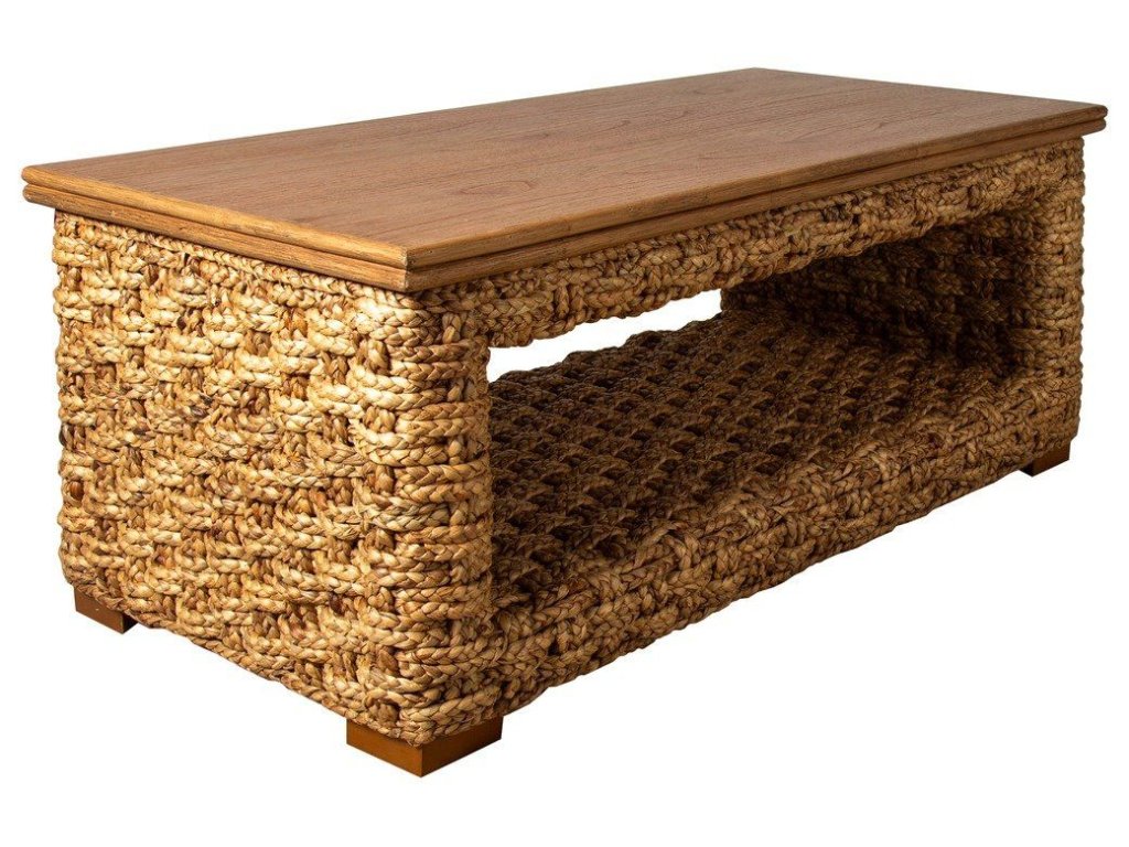 Coffee Table in Braided Hyacinth