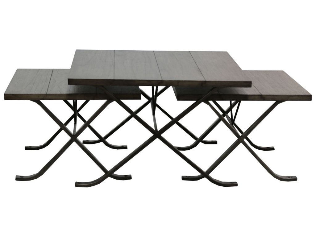 Nesting Cocktail Table in Silver Iron