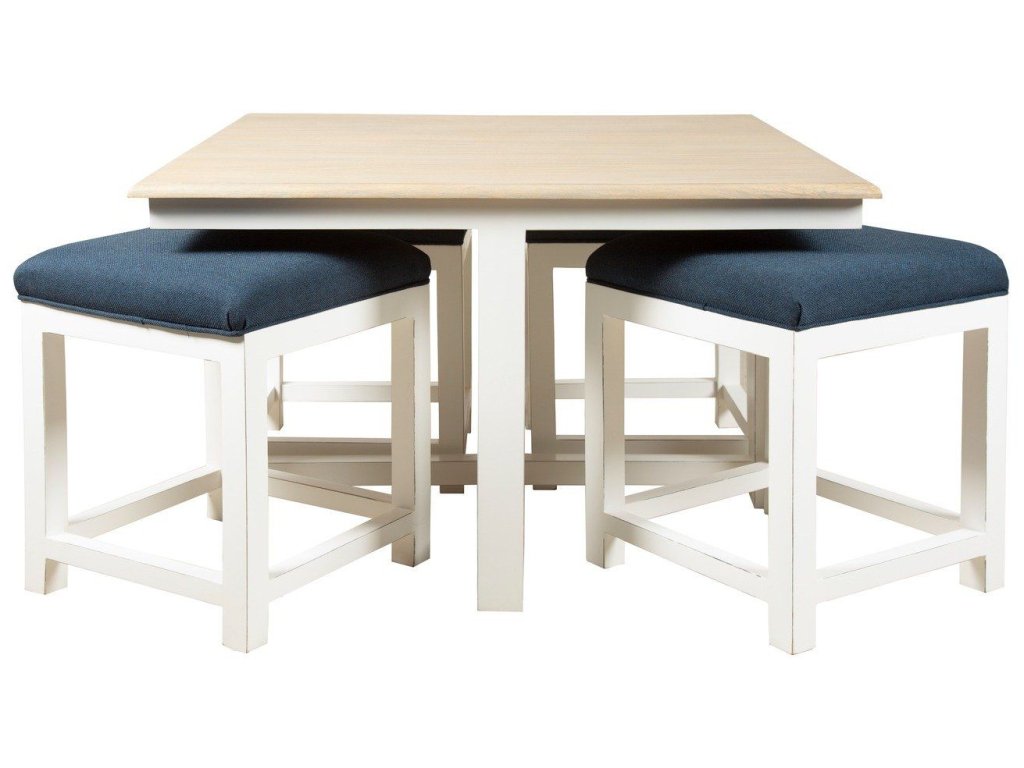 Hassock Table with Cushion in Hampton Grey