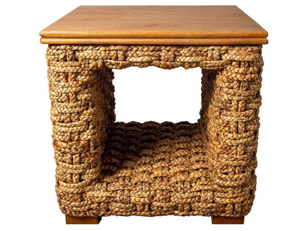 Lamp Table in Braided Hyacinth - Alternative View