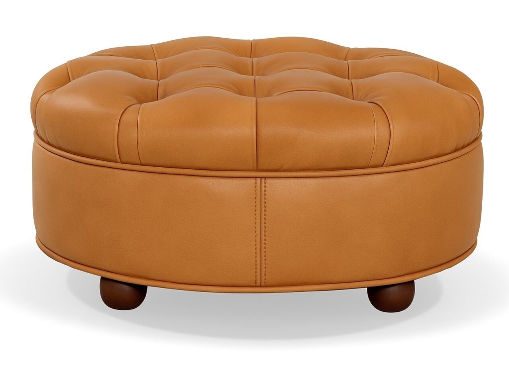 36" Circle Tufted Ottoman