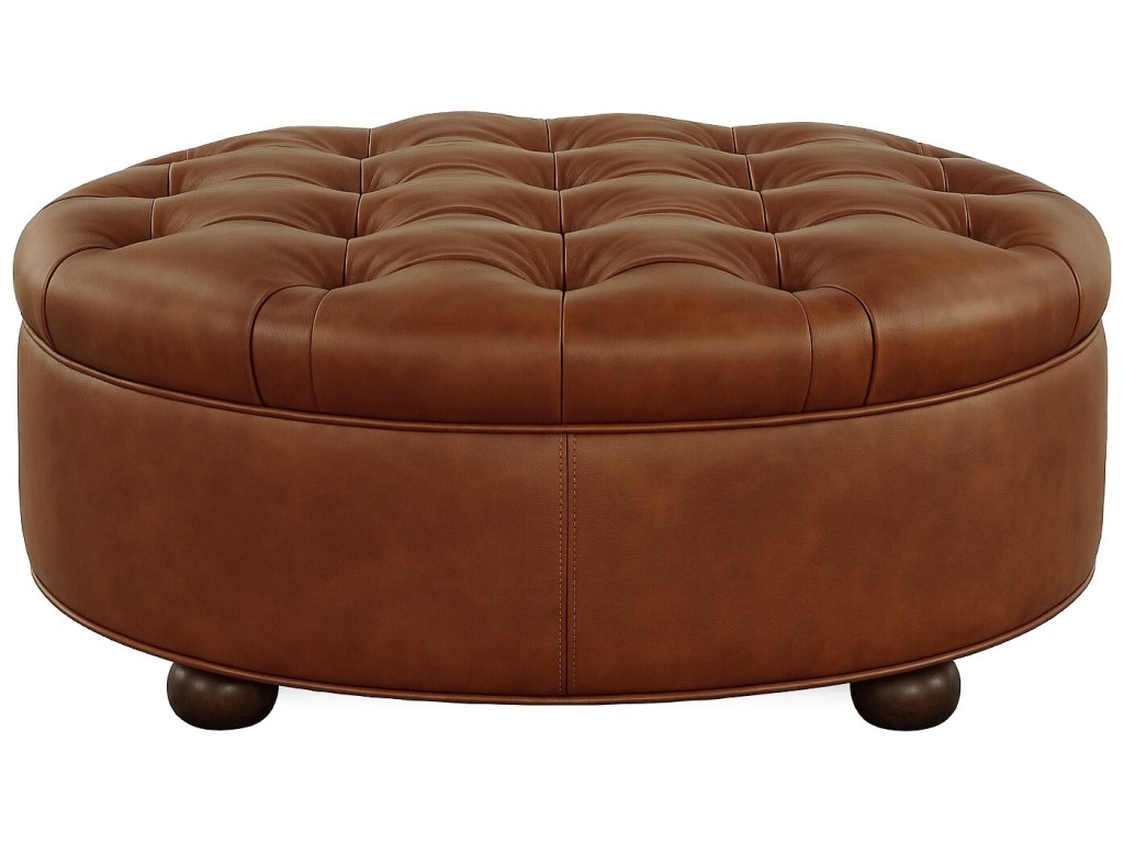 44" Circle Tufted Ottoman