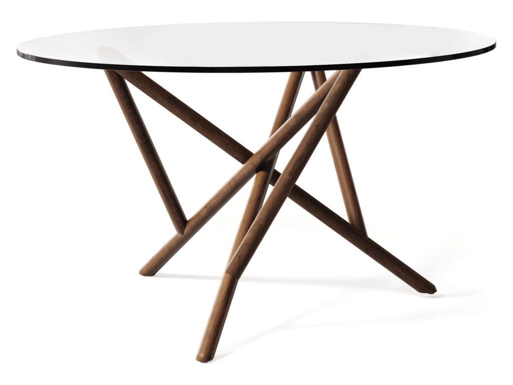 Copeland Furniture Baton Round Glass Top Table