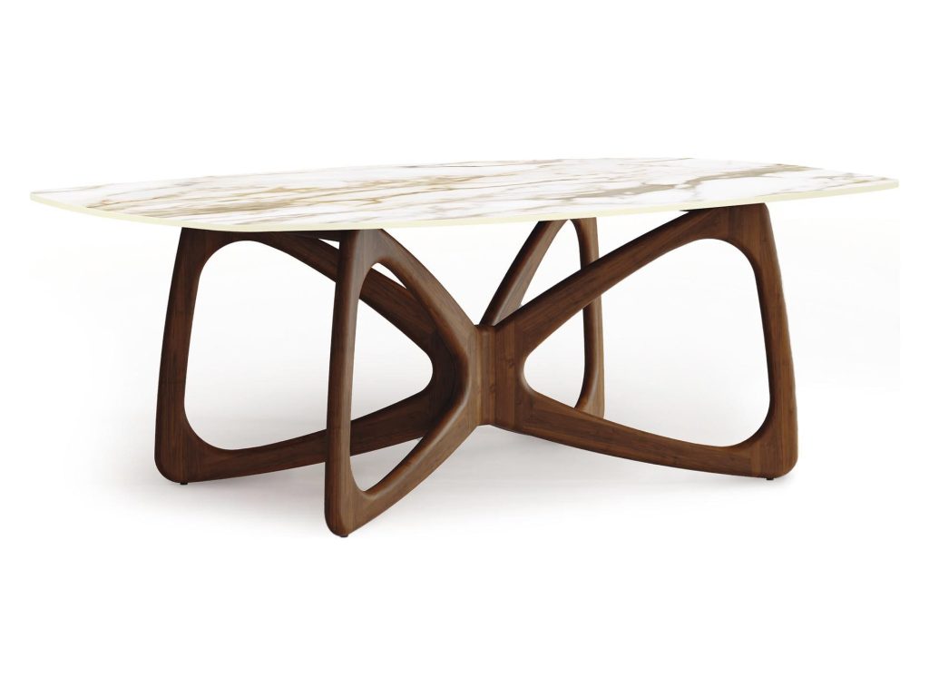 Copeland Furniture Butterfly Boat Shaped Sintered Stone Top Table, alternate view