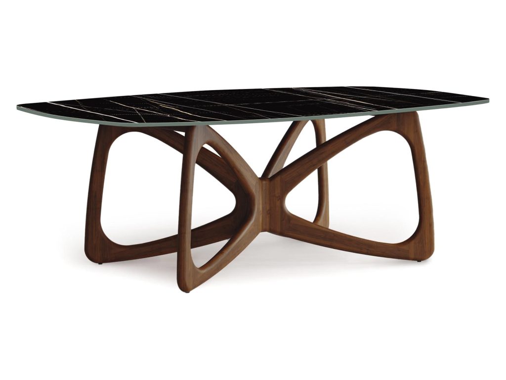 Copeland Furniture Butterfly Boat Shaped Sintered Stone Top Table